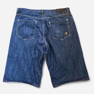 Rocawear Jay Z Mens Dark Wash Denim Baggy Wide Leg Jean Shorts Size 40